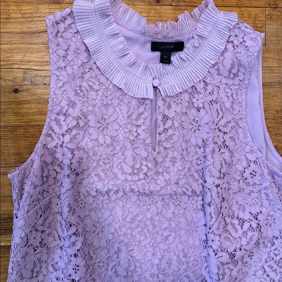 J. Crew Ruffle Neck Lace Blouse - Medium Tall - Picture 4 of 16